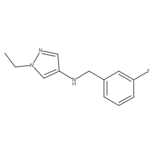 1-ethyl-N-[(3-fluorophenyl)methyl]-1H-pyrazol-4-amine结构式