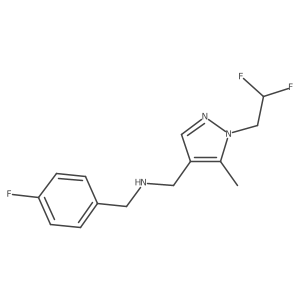 {[1-(2,2-difluoroethyl)-5-methyl-1H-pyrazol-4-yl]methyl}[(4-fluorophenyl)methyl]amine Structure
