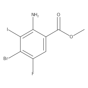 Methyl 2-amino-4-bromo-5-fluoro-3-iodobenzoate结构式