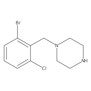 1-[(2-Bromo-6-chlorophenyl)methyl]piperazine结构式