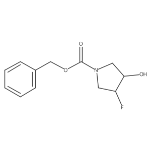 rac-benzyl (3R,4S)-3-fluoro-4-hydroxypyrrolidine-1-carboxylate结构式