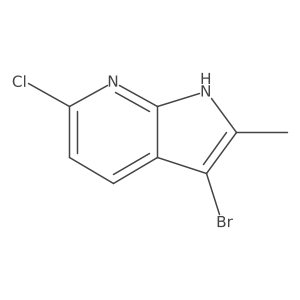 3-bromo-6-chloro-2-methyl-1H-pyrrolo[2,3-b]pyridine结构式