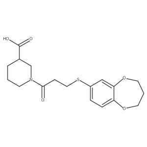 3-Piperidinecarboxylic acid, 1-[3-[(3,4-dihydro-2H-1,5-benzodioxepin-7-yl)thio]-1-oxopropyl]- Structure