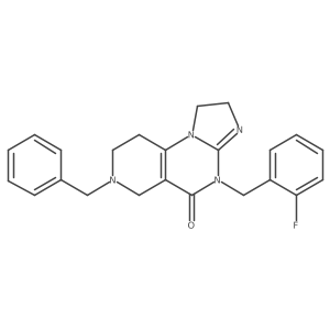 7-Benzyl-4-(2-fluorobenzyl)-1,2,6,7,8,9-hexahydroimidazo[1,2-a]pyrido[3,4-e]pyrimidin-5(4H)-one结构式