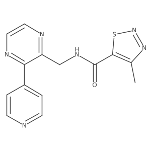 4-methyl-N-((3-(pyridin-4-yl)pyrazin-2-yl)methyl)-1,2,3-thiadiazole-5-carboxamide Structure
