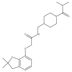 4-((2-((2,2-dimethyl-2,3-dihydrobenzofuran-7-yl)oxy)acetamido)methyl)-N,N-dimethylpiperidine-1-carboxamide结构式