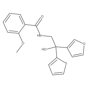 N-(2-(furan-3-yl)-2-hydroxy-2-(thiophen-2-yl)ethyl)-2-methoxybenzamide结构式