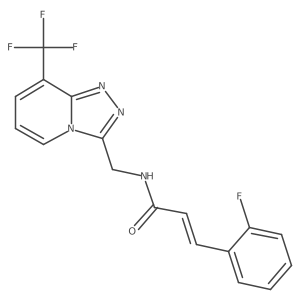 (Z)-3-(2-fluorophenyl)-N-((8-(trifluoromethyl)-[1,2,4]triazolo[4,3-a]pyridin-3-yl)methyl)acrylamide Structure