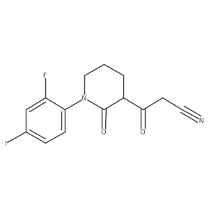 3-[1-(2-Fluoro-4-iodophenyl)-2-oxopiperidin-3-yl]-3-oxopropanenitrile Structure