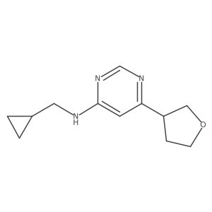 N-(cyclopropylmethyl)-6-(oxolan-3-yl)pyrimidin-4-amine结构式