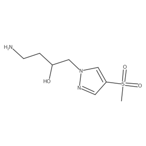 4-amino-1-(4-methanesulfonyl-1H-pyrazol-1-yl)butan-2-ol结构式