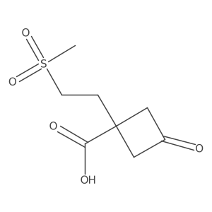 1-(2-Methanesulfonylethyl)-3-oxocyclobutane-1-carboxylic acid结构式