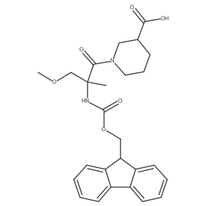 (3S)-1-[2-({[(9H-fluoren-9-yl)methoxy]carbonyl}amino)-3-methoxy-2-methylpropanoyl]piperidine-3-carboxylic acid Structure