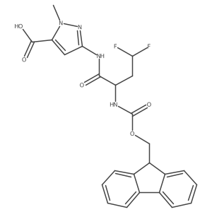 3-[2-({[(9H-fluoren-9-yl)methoxy]carbonyl}amino)-4,4-difluorobutanamido]-1-methyl-1H-pyrazole-5-carboxylic acid Structure