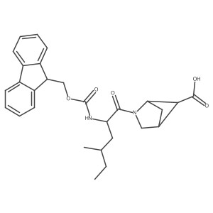 2-[2-({[(9H-fluoren-9-yl)methoxy]carbonyl}amino)-4-methylhexanoyl]-2-azabicyclo[2.1.1]hexane-5-carboxylic acid Structure