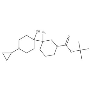 Tert-butyl 3-amino-3-(1-cyclopropyl-4-hydroxypiperidin-4-yl)piperidine-1-carboxylate结构式
