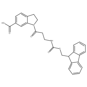 1-[3-({[(9H-fluoren-9-yl)methoxy]carbonyl}amino)propanoyl]-2,3-dihydro-1H-indole-6-carboxylic acid Structure