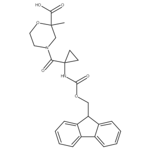 4-[1-({[(9H-fluoren-9-yl)methoxy]carbonyl}amino)cyclopropanecarbonyl]-2-methylmorpholine-2-carboxylic acid结构式