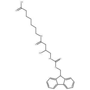 7-[4-({[(9H-fluoren-9-yl)methoxy]carbonyl}amino)-3-hydroxybutanamido]heptanoic acid Structure