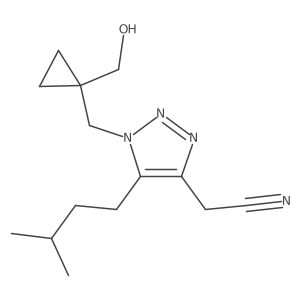 2-(1-{[1-(hydroxymethyl)cyclopropyl]methyl}-5-(3-methylbutyl)-1H-1,2,3-triazol-4-yl)acetonitrile结构式