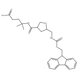 4-({5-[({[(9H-fluoren-9-yl)methoxy]carbonyl}amino)methyl]oxolan-3-yl}formamido)-4-methylpentanoic acid结构式