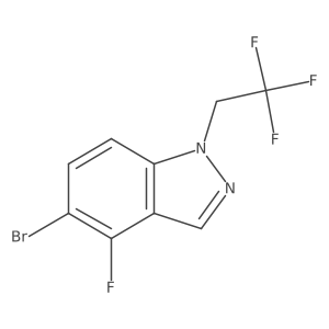 5-Bromo-4-fluoro-1-(2,2,2-trifluoroethyl)indazole结构式