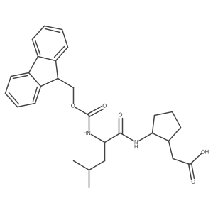 2-[(1RS,2SR)-2-[(2S)-2-({[(9H-fluoren-9-yl)methoxy]carbonyl}amino)-4-methylpentanamido]cyclopentyl]acetic acid结构式