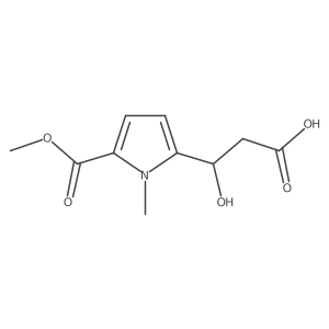 (3R)-3-hydroxy-3-[5-(methoxycarbonyl)-1-methyl-1H-pyrrol-2-yl]propanoic acid结构式