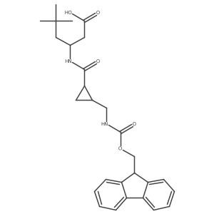 rac-3-{[(1R,2S)-2-[({[(9H-fluoren-9-yl)methoxy]carbonyl}amino)methyl]cyclopropyl]formamido}-5,5-dimethylhexanoic acid Structure