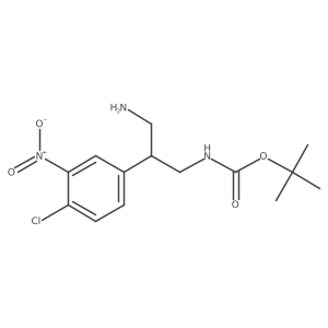 tert-butyl N-[3-amino-2-(4-chloro-3-nitrophenyl)propyl]carbamate Structure