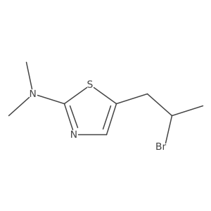 5-(2-bromopropyl)-N,N-dimethyl-1,3-thiazol-2-amine结构式