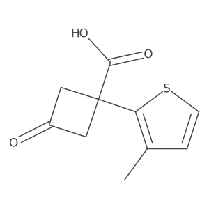 1-(3-Methylthiophen-2-yl)-3-oxocyclobutane-1-carboxylic acid结构式