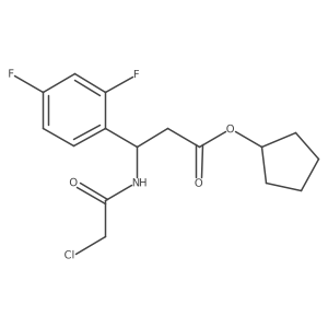 Cyclopentyl3-(2-chloroacetamido)-3-(2,4-difluorophenyl)propanoate结构式