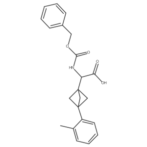 2-[3-(2-Methylphenyl)-1-bicyclo[1.1.1]pentanyl]-2-(phenylmethoxycarbonylamino)acetic acid结构式