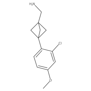 [3-(2-Chloro-4-methoxyphenyl)-1-bicyclo[1.1.1]pentanyl]methanamine Structure