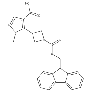 5-[1-(9H-Fluoren-9-ylmethoxycarbonyl)azetidin-3-yl]-1-methylpyrazole-4-carboxylic acid Structure