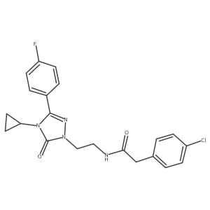 2-(4-chlorophenyl)-N-{2-[4-cyclopropyl-3-(4-fluorophenyl)-5-oxo-4,5-dihydro-1H-1,2,4-triazol-1-yl]ethyl}acetamide Structure