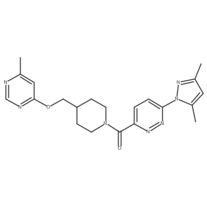 (6-(3,5-dimethyl-1H-pyrazol-1-yl)pyridazin-3-yl)(4-(((6-methylpyrimidin-4-yl)oxy)methyl)piperidin-1-yl)methanone Structure