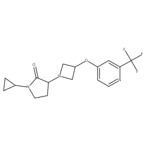 1-Cyclopropyl-3-(3-{[2-(trifluoromethyl)pyridin-4-yl]oxy}azetidin-1-yl)pyrrolidin-2-one结构式