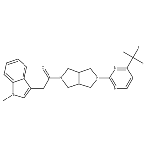 2-(1-methyl-1H-indol-3-yl)-1-{5-[4-(trifluoromethyl)pyrimidin-2-yl]-octahydropyrrolo[3,4-c]pyrrol-2-yl}ethan-1-one Structure