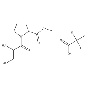 methyl(2S)-1-[(2R)-2-amino-3-sulfanylpropanoyl]pyrrolidine-2-carboxylate,trifluoroaceticacid Structure