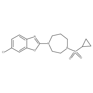 6-Chloro-2-[4-(cyclopropanesulfonyl)-1,4-diazepan-1-yl]-1,3-benzoxazole结构式
