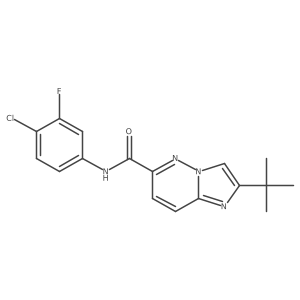 2-tert-butyl-N-(4-chloro-3-fluorophenyl)imidazo[1,2-b]pyridazine-6-carboxamide Structure