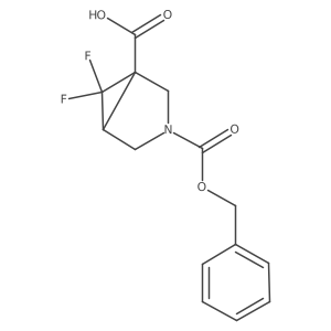 3-[(Benzyloxy)carbonyl]-6,6-difluoro-3-azabicyclo[3.1.0]hexane-1-carboxylic acid结构式