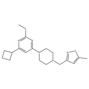 4-Cyclobutyl-6-{4-[(5-methyl-1,2-oxazol-3-yl)methyl]piperazin-1-yl}-2-(methylsulfanyl)pyrimidine Structure