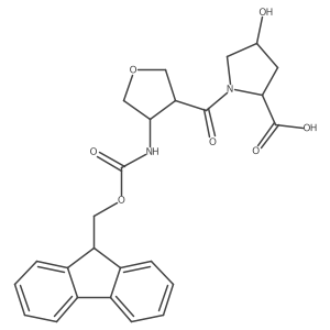 (2R,4R)-1-[4-({[(9H-fluoren-9-yl)methoxy]carbonyl}amino)oxolane-3-carbonyl]-4-hydroxypyrrolidine-2-carboxylic acid结构式