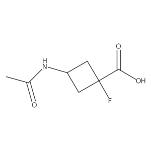 3-Acetamido-1-fluorocyclobutane-1-carboxylic acid结构式