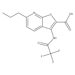 6-Propyl-3-(2,2,2-trifluoroacetamido)thieno[2,3-b]pyridine-2-carboxylic acid结构式