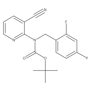 tert-butyl N-(3-cyanopyridin-2-yl)-N-[(2,4-difluorophenyl)methyl]carbamate结构式