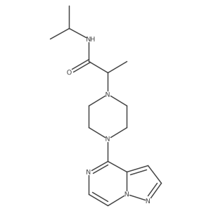 N-(propan-2-yl)-2-(4-{pyrazolo[1,5-a]pyrazin-4-yl}piperazin-1-yl)propanamide结构式